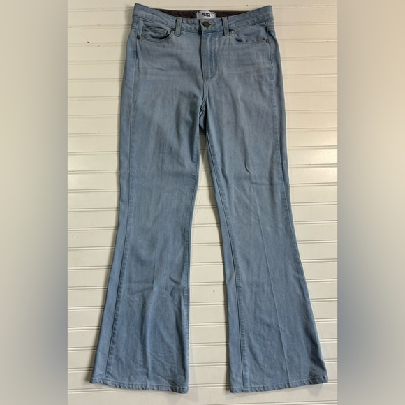 Paige High Rise Bell Canyon Jeans Denim Stretch Flare Light Wash Size 28 - Picture 6 of 16